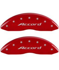 MGP 4 Caliper Covers Engraved Front Accord Engraved Rear Accord Red finish silver ch