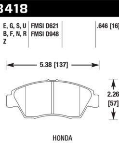 Hawk 2013-2014 Acura ILX (Hybrid) HPS 5.0 Front Brake Pads