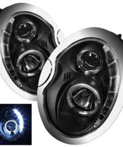 Spyder Mini Cooper 02-06 Projector Headlights DRL Black High H1 Low H1 PRO-YD-MC02-DRL-BK