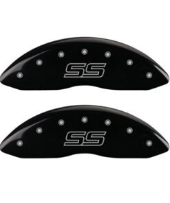 MGP 4 Caliper Covers Engraved Front & Rear Trailblazer style/SS Black finish silver ch