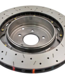 DBA 09+ Nissan GTR R-35 Rear Drilled & Slotted 5000 Series 2 Piece Rotor Assembled w/ Black Hat (Ava