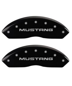 MGP 4 Caliper Covers Engraved Front Mustang Engraved Rear SN95/GT Black finish silver ch