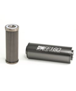 DeatschWerks Stainless Steel 8AN 100 Micron Universal Inline Fuel Filter Housing Kit (160mm)
