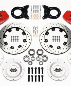 Wilwood Dynapro 6 Front Hub Kit 12.19in Drill Red 1965-1969 Mustang Disc & Drum Spindle