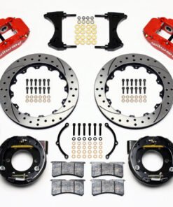 Wilwood Narrow Superlite 4R Rear P-Brk Kit 12.88in Drill Red 2005-2014 Mustang