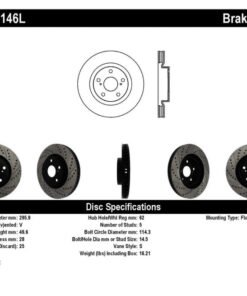 StopTech 07-09 Lexus ES 250/ES 300/ ES330/ES350 SportStop Slotted & Drilled Left Front Rotor