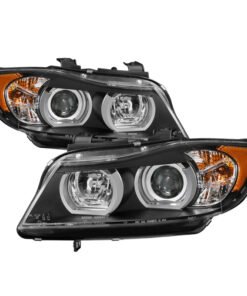 Spyder BMW E90 3-Series 06-08 4DR Headlights - Halogen Model Only - Black PRO-YD-BMWE9005V2-AM-BK