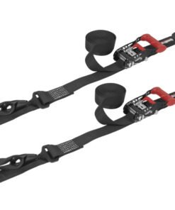 SpeedStrap 1 1/2In x 10Ft Ratchet Tie-Down w/ Soft-Tie (2 Pack) - Black