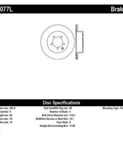 StopTech 03-05 350Z / 03-04 G35 / 03-05 G35X SportStop Slotted & Drilled Rear Left Rotor