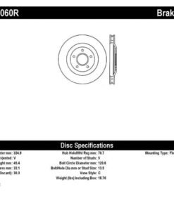 StopTech 04 & 08 Cadillac XLR/XLR-V / 97-04 Chevy Corvette Slotted & Drilled Front Right Rotor