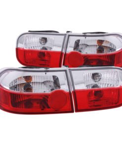 ANZO 1992-1995 Honda Civic Taillights Red/Clear