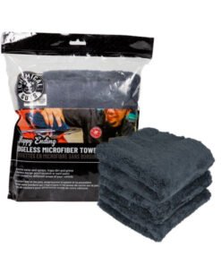 Chemical Guys Ultra Edgeless Microfiber Towel - 16in x 16in - Black - 3 Pack - Case of 16
