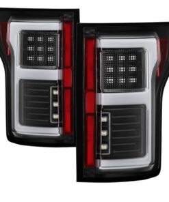 Spyder 15-18 Ford F-150 Light Bar LED Tail Lights (w/Blind Spot) - Black (ALT-YD-FF15015BS-LBLED-BK)