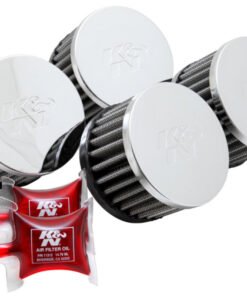 K&N Universal Chrome Round Straight Air Filter 1.562in Flange ID x 3in Outer Dia x 2in Height