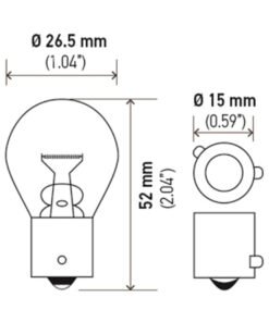 Hella Bulb 9507 24V 21W BAU15s S8 AMBER