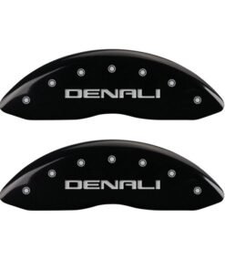 MGP 4 Caliper Covers Engraved Front & Rear Denali Black finish silver ch
