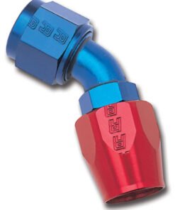 Russell Performance -6 AN Red/Blue 45 Degree Full Flow Hose End