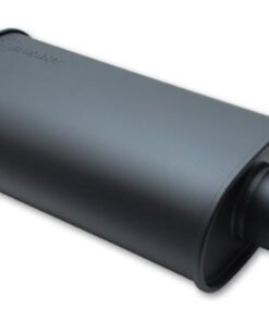 Vibrant StreetPower FLAT BLACK Oval Muffler with Single 4in Outlet - 4in inlet I.D.