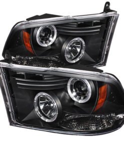 Spyder Dodge Ram 1500 09-14 10-14 Projector Headlights Halogen- LED Halo LED - Blk PRO-YD-DR09-HL-BK