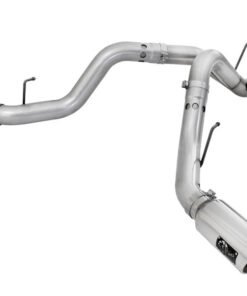 aFe Atlas Exhaust 4in DPF-Back Exhaust Aluminized Steel Polished Tip 11-14 ford Diesel Truck V8-6.7L