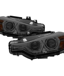 Spyder 12-14 BMW F30 3 Series 4DR Projector Headlights - LED DRL - Smoke (PRO-YD-BMWF3012-DRL-SM)
