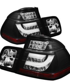 Spyder BMW E46 3-Series 02-05 4Dr Light Bar Style LED Tail Lights Black ALT-YD-BE4602-4D-LBLED-BK
