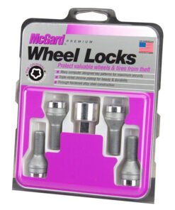 McGard Wheel Lock Bolt Set - 4pk. (Cone Seat) M12X1.5 / 17mm Hex / 49.2mm Shank Length - Chrome