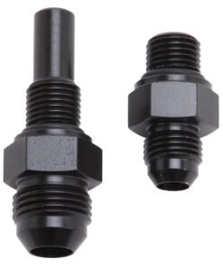 Russell Performance -6 AN to 4L80 Transmission Ports Adapter Fittings (Qty 2) - Black Zinc