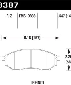 Hawk 06-09 350z/ 05-08 G35 w/o Brembo Performance Ceramic Street Front Brake Pads