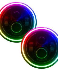 Oracle 7in High Powered LED Headlights - Black Bezel - ColorSHIFT 2.0