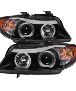 Spyder BMW E90 3-Series 06-08 Projector LED Halo Amber Reflctr Rplc Bulb Blk PRO-YD-BMWE9005-AM-BK