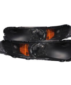 ANZO 2005-2009 Ford Mustang Euro Parking Lights Black w/ Amber Reflector