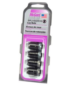 McGard SplineDrive Lug Nut (Cone Seat) M12X1.25 / 1.24in. Length (4-Pack) - Black (Req. Tool)