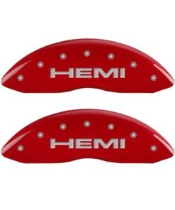 MGP 4 Caliper Covers Engraved Front & Rear Hemi Red finish silver ch