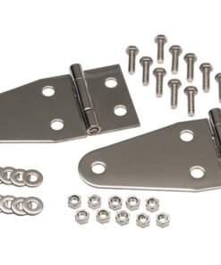 Kentrol 55-95 Jeep CJ/Wrangler YJ Hood Hinge Pair - Polished Silver