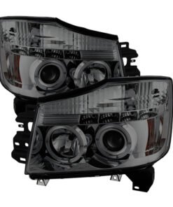 Spyder Nissan Titan 04-14/Armada 04-07 Projector Headlights LED Halo LED Smke PRO-YD-NTI04-HL-SM