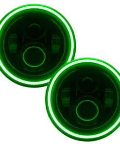 Oracle 7in High Powered LED Headlights - Black Bezel - Green