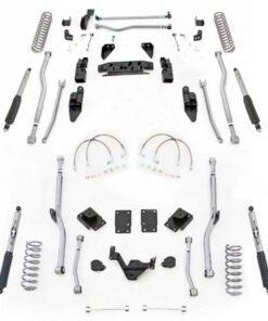 Rubicon Express 4.5" Extreme Duty Long Arm Front 4 Link Rear Radius Lift Kit with Mono-Tube Shocks for 2007-2017 Jeep Wrangler JK