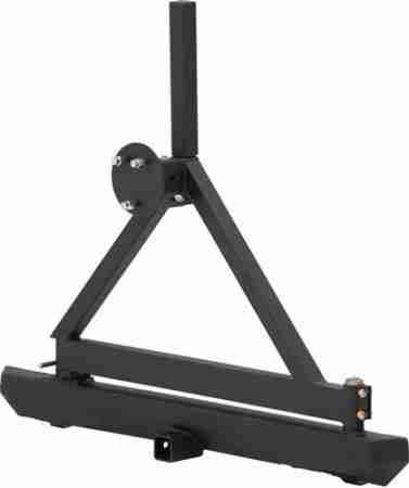 Smittybilt Classic Rock Crawler Rear Bumper for Jeep Wrangler TJ/YJ - and Tire Carrier with Receiver Hitch - Black - 76651