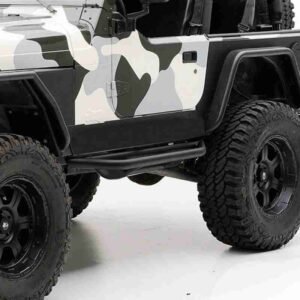 Smittybilt SRC Side Armor Rocker Guards for Jeep Wrangler YJ/TJ - 2" Tube - Black - 76631