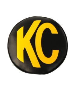 KC HiLiTES 6in. Round Soft Cover (Pair) - Black w/Yellow KC Logo