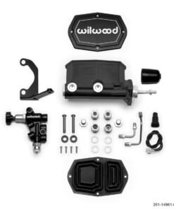 Wilwood Compact Tandem M/C - 7/8in Bore - w/Bracket and Valve (Pushrod) - Black