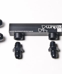 Radium Engineering Universal 4-Port Manifold - Black W/ Logo