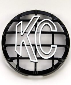 KC HiLiTES 6in. Round ABS Stone Guard for SlimLite/Daylighter Lights (Single) - Black/White KC Logo