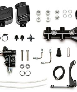 Wilwood Remote Tandem M/C Kit w/Brkt and Valve - 1.12in Bore Black