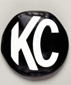 KC HiLiTES 6in. Round Soft Cover (Pair) - Black w/White KC Logo
