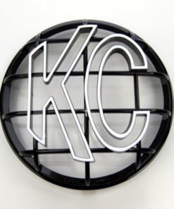 KC HiLiTES 6in. Round ABS Stone Guard for Apollo Lights (Single) - Black w/White KC Logo