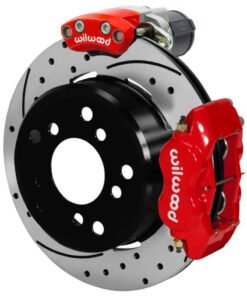 Wilwood Forged Dynalite Rear Electronic Parking Brake Kit - Red Powder Coat Caliper - D/S Rotor